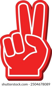 Two fingers sport fan red foam hand