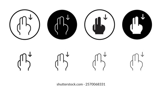 two fingers swipe right icon Outline vector for web ui
