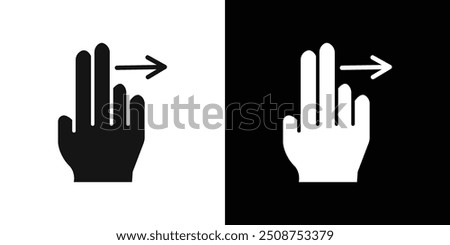 two fingers swipe right icon Flat fill set collection