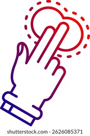Two Fingers Tap Line vector Icon Design