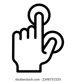 Two fingers touch line icon. Multiple touch vector illustration isolated on white. Tap outline style designed for and app. Eps 10.