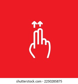 Icono de dos gestos de punta dactilar hacia arriba, plantilla de recursos gráficos, ilustración vectorial.