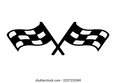 two finish flag vector black adn white