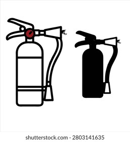 Two fire extinguishers one with red details on white background