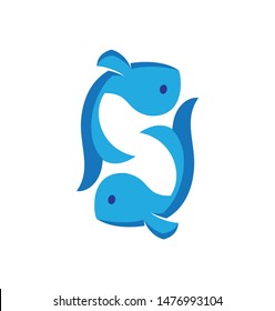 Two fish cartoon concept . Very suitable in various business purposes, also for icon, symbol and many more.