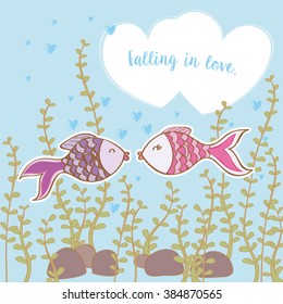 two fish falling in love