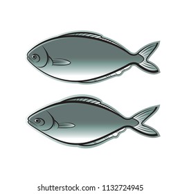 two fish isolated on white back ground vector illustration