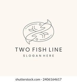 Two fish logo icon design template vector illustration