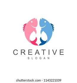 two fish logo template