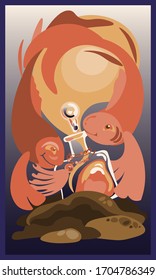 The two fish near a bottle of perfume