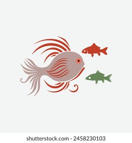 Two fishes animal cartoon sticker, fish cartoon sticker ,Blue marlin fish jumping