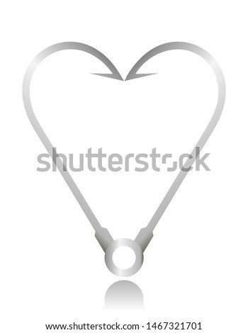 two fishing hooks making heart shape, vector illustration
