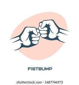 Two fists bumping together vector illustration, two hands with fists.
