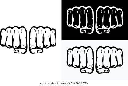 Two fists isolated design vector illustration