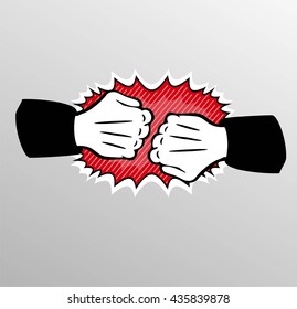 Two Fists Punching Each Other 