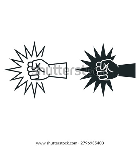 Two fists punching forward aggressively