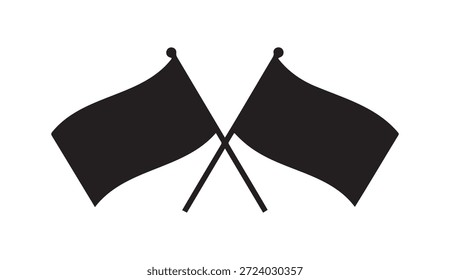 Two flags agreement icon royalty free vector graphic	

