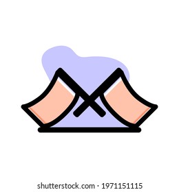 Two Flags Conceptual Icon Vector Design Illustration eps10
