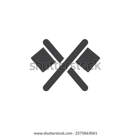 Two flags crossed vector icon. filled flat sign for mobile concept and web design. Bilateral Summit glyph icon. Symbol, logo illustration. Vector graphics