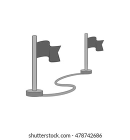 Two flags icon in black monochrome style isolated on white background. Pointer symbol. Vector illustration