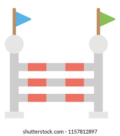 
Two flags mounted on a stand depicting sports flag post 
