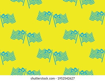 Dos banderas en un fondo amarillo. Textura sin inconvenientes.