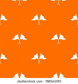 Two flags pattern repeat seamless in orange color for any design. Vector geometric illustration