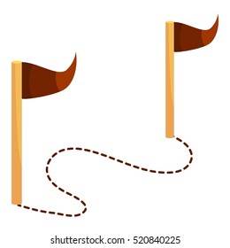 Two flags point icon. Cartoon illustration of flags point vector icon for web design