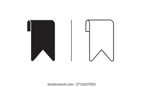 Two flags with a white and black design. The white flag has a black arrow pointing to the right