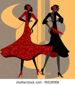 two flamenco dancers