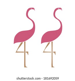 A two flamingo cartoon
