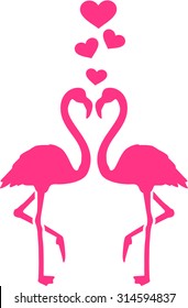 Two Flamingos In Love