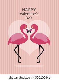 Two Flamingos in love
