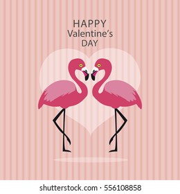 Two Flamingos in love
