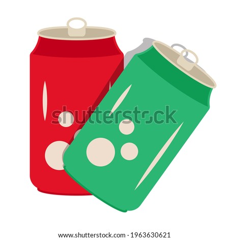 Two flat color icon a soda can or drinks cold can for apps and websites