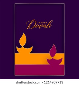 two flat diwali diya background