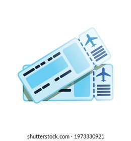 Two flat plane tickets on white background vector illustration