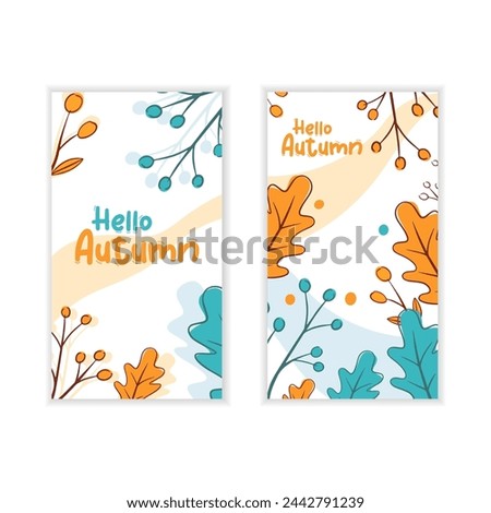 Two Flat vertical poster template for autumn celebration