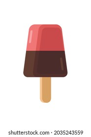 Two flavors ice cream. Simple Illustration.