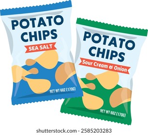 Two flavors of potato chips