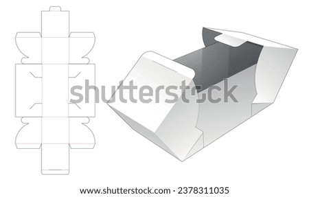 Two flip gift box die cut template vector design