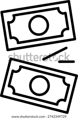 Two floating dollar banknotes icons