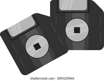 Two floppy disks, illustration, vector on a white background.
