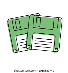 two floppy memory vintage backup