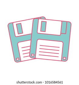 two floppy memory vintage backup