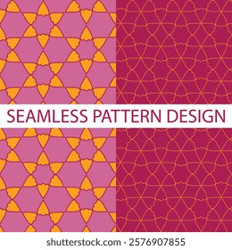 Two floral pattern designs. Seamless repeat pattern design art for textile, fabric, garment, cloth, wallpaper, backdrop, decor, paper, motif Illustration.