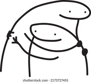 Two Flork Hug Fathers Day Illustration Vector