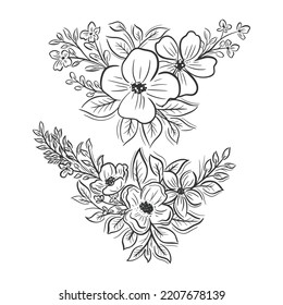 Two flower bouquets collection design
