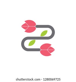 two flower flower tree logo vector