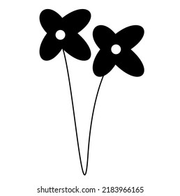two flowers with four cute petals